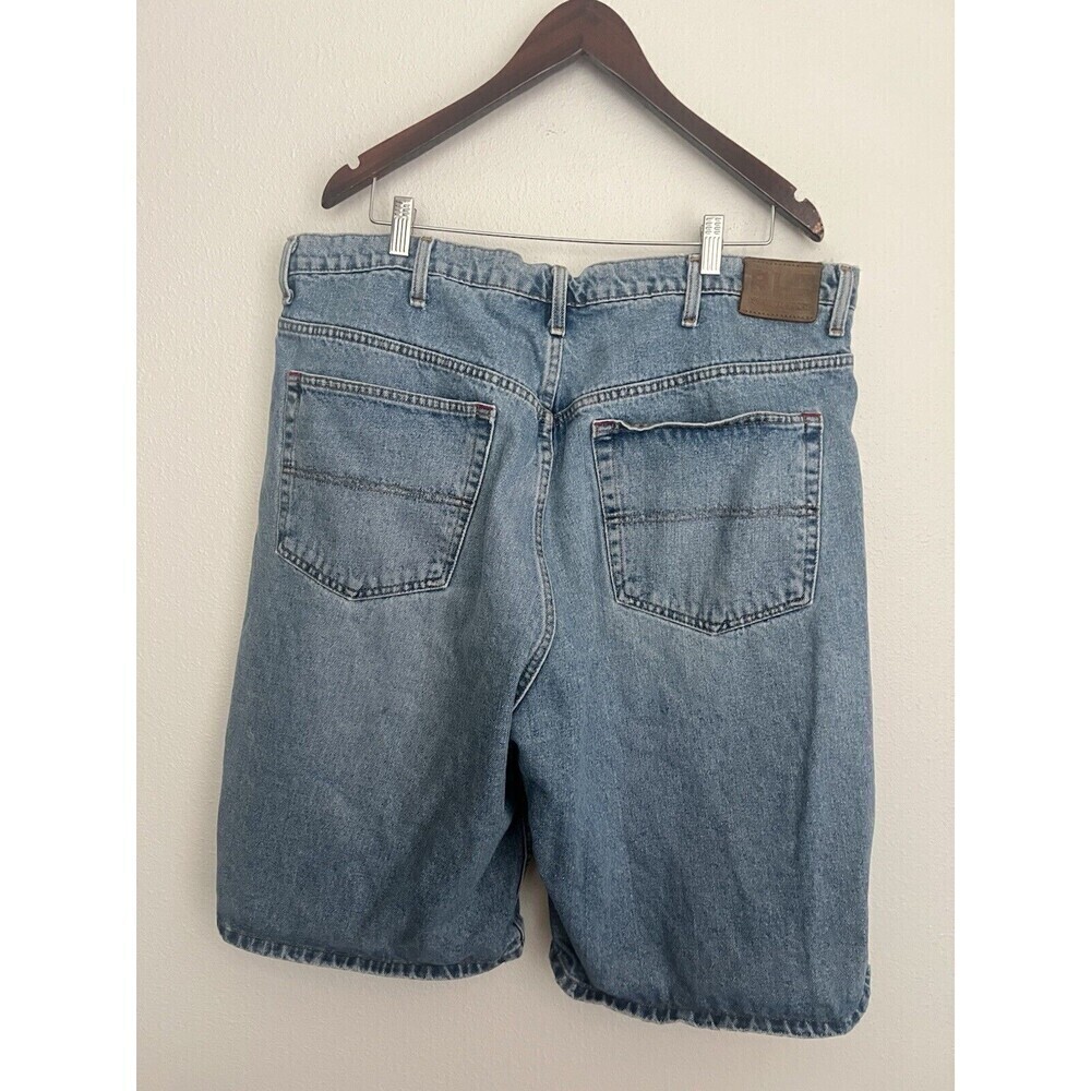 VTG 90's Polo Ralph Lauren Blue Jeans Denim Streetwear Skater Banner Jorts 40